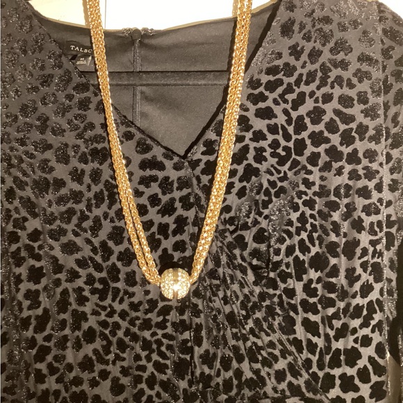 Elegant Double Strand FauxNecklace with Crystal Sphere - Picture 3 of 5